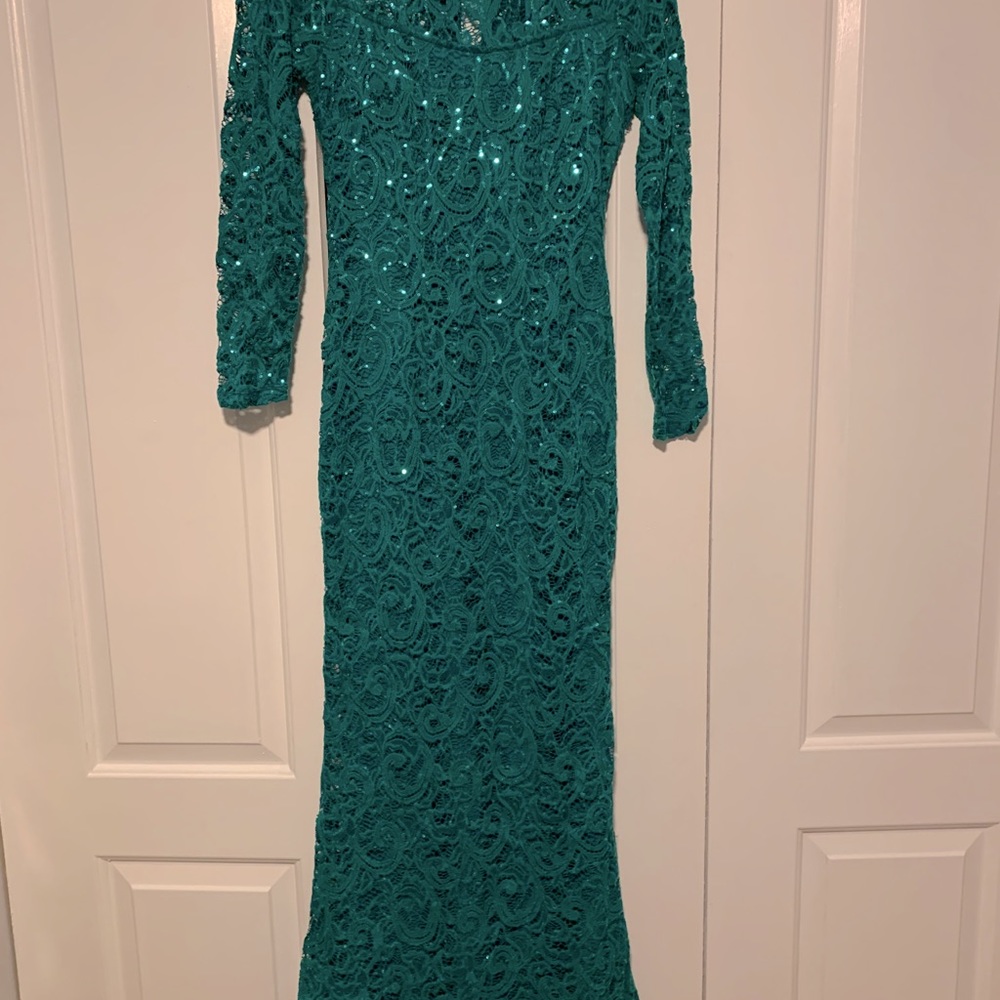 Marina Long Sleeve Sequin Gown